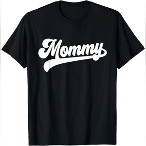 NWT Mommy Graphic T-Shirt Unisex Large Black Retro Script Tee